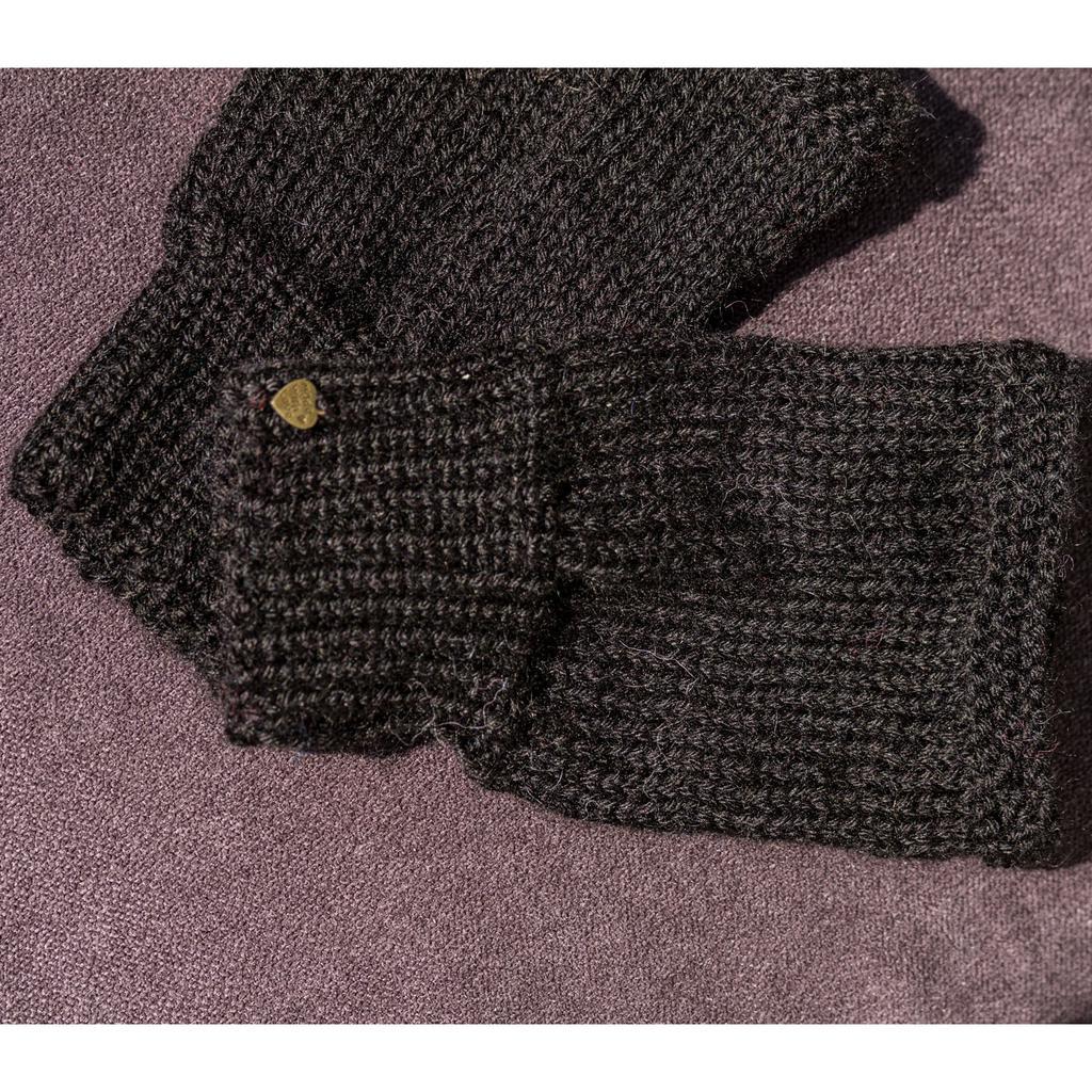 Alpaka Handstulpen schwarz - Image 3