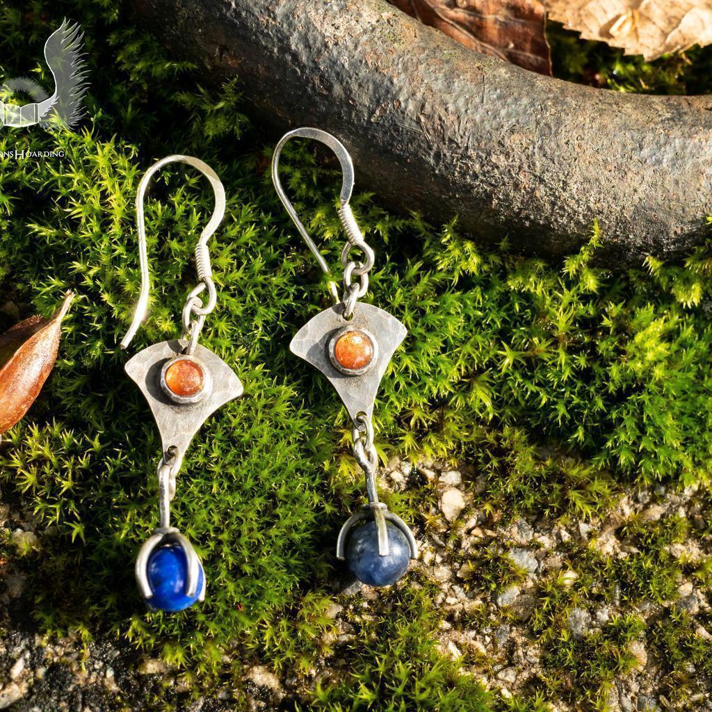 Sonnenstein und Lapislazuli Ohrringe - Image 2