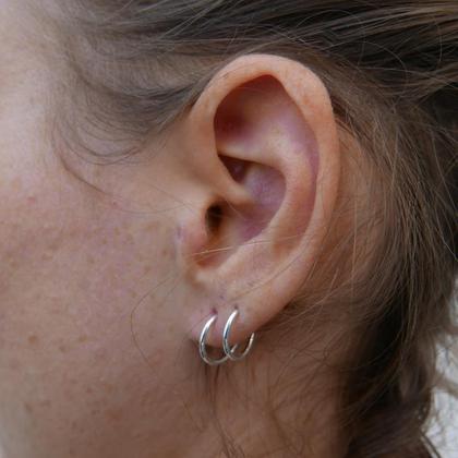 Silber Ohrringe | 925 Silber Creolen | 1 Stück | handgemacht