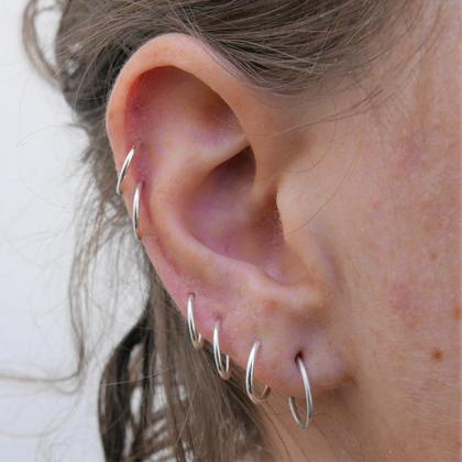 Helix Piercing | Daith Piercing | handgemachte Silber Ohrringe | 1 Stück