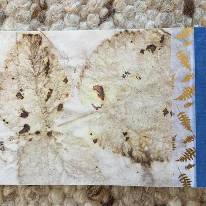 Eco Print- Himbeerblatt: Schreibblock A6 - Image 2