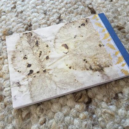 Eco Print- Himbeerblatt: Schreibblock A6 - Image 3