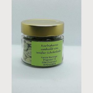 Kürbiskerne mit weißer Schokolade