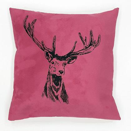 Hirschkissen mit Zirbenfüllung, 40 cm x 40 cm, pink