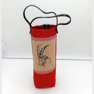 Flaschentasche "Steinbock" rot - Silvester feiern mit Stil