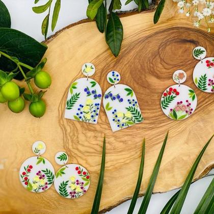 spring porcellain selbstgemachte Ohrringe -Unikate  -Modeschmuck #-Handarbeit