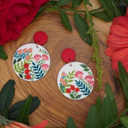 rot weiss // selbstgemachte Ohrringe -Unikate  -Modeschmuck #-Handarbeit