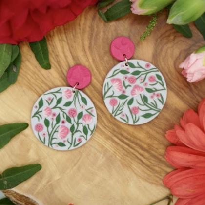 grau rosa //selbstgemachte Ohrringe -Unikate  -Modeschmuck #-Handarbeit