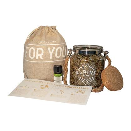 Bergkräuter Duftglas Set, 5 ml äth. Öl, Booklet mit Geschichte, Geschenksbeutel - Image 2