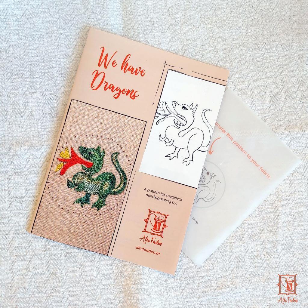 DIY-Kit "gestickter Drachenanhänger" / DIY kit "Opus Anglicanum Pendant" - Image 4