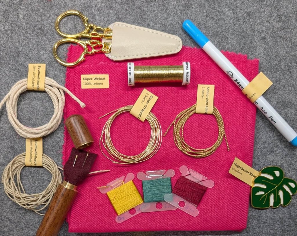 Anfänger-Testset „Mittelalterliche Goldstickerei“ / beginner's set "medieval goldwork"