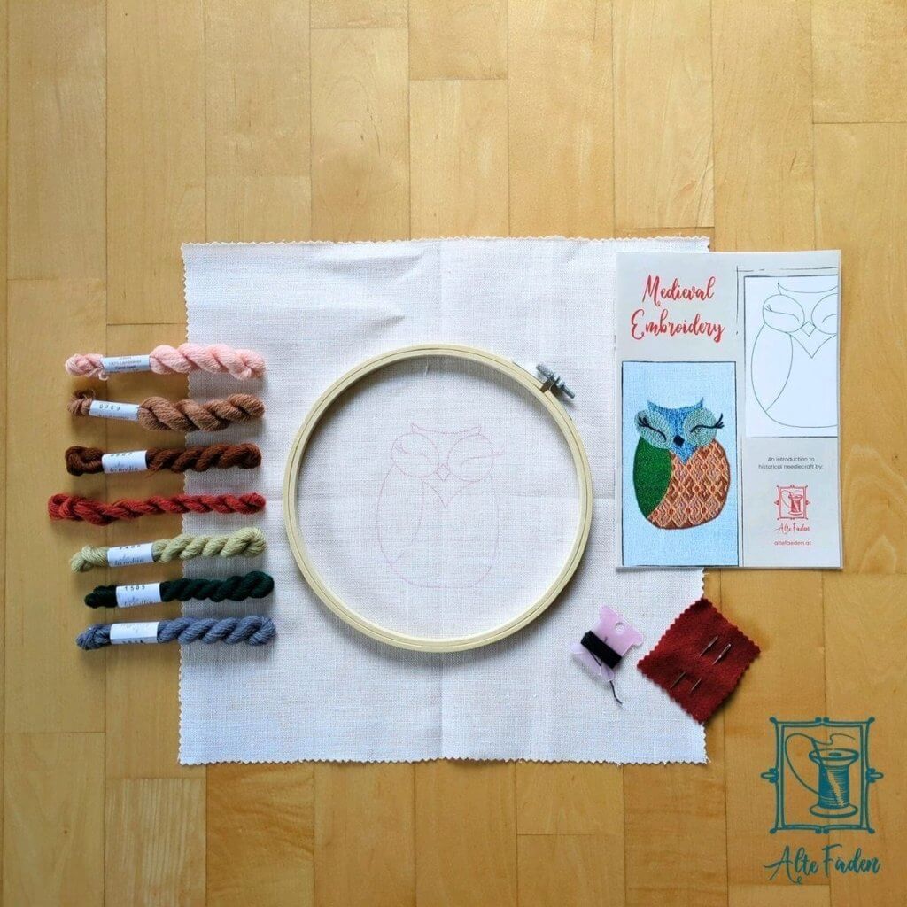 DIY-Kit "Lerne mittelalterliche Stickerei / DIY set "learn medieval embroidery"