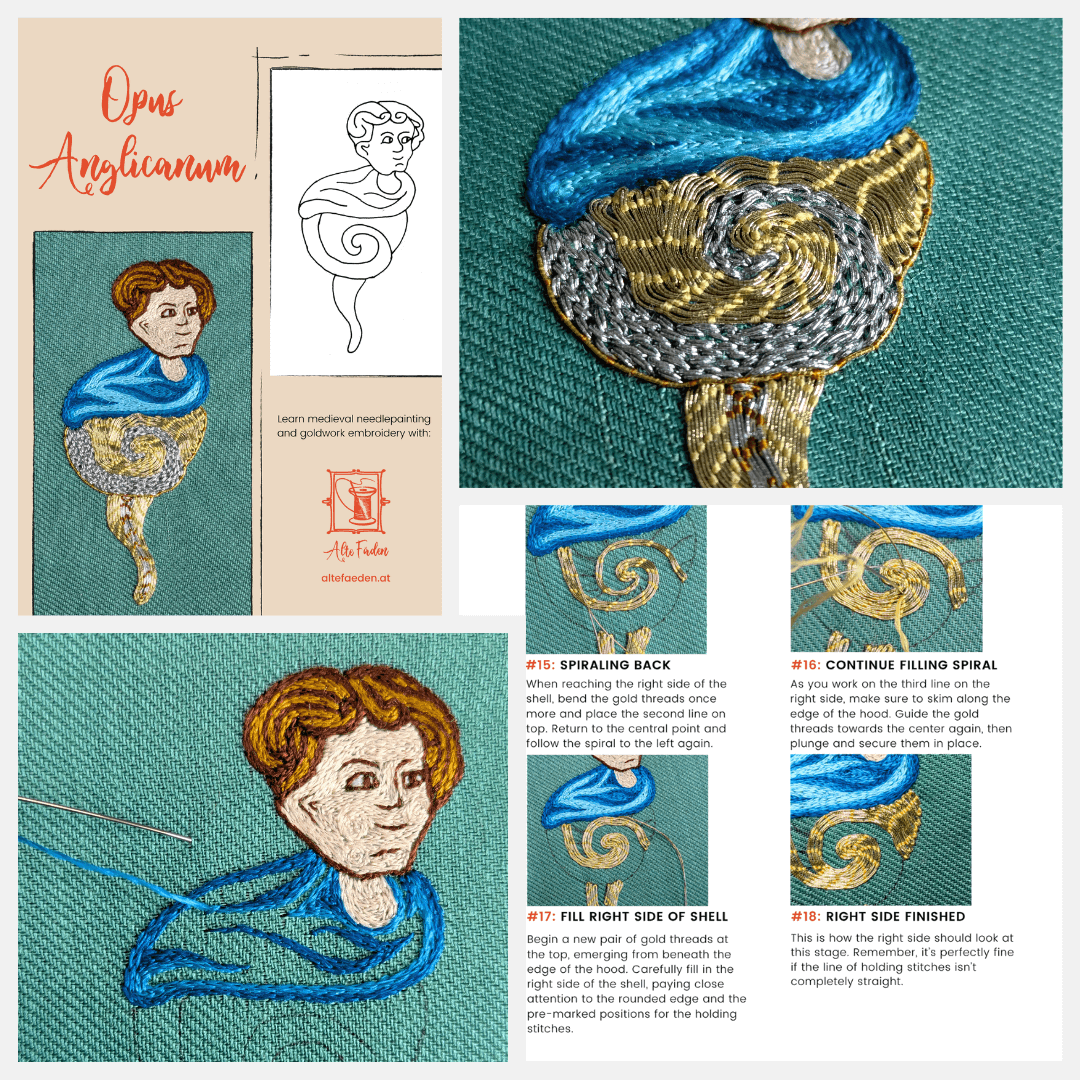 DIY-Set „Lerne mittelalterliche Gold- & Seidenstickerei“ / DIY set "learn medieval gold & silk embroidery" - Image 3