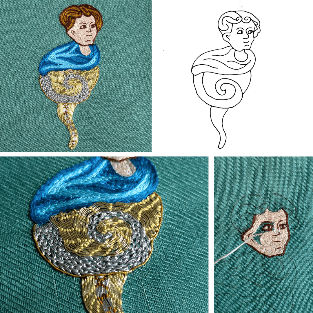 DIY-Set „Lerne mittelalterliche Gold- & Seidenstickerei“ / DIY set "learn medieval gold & silk embroidery" - Image 2