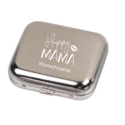 Taschenascher Happy Mama Kußmund und mit Name personalisierbar