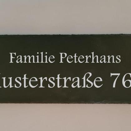 Schiefer Hausnummer 30x10x0,7cm graviert personalisierbar