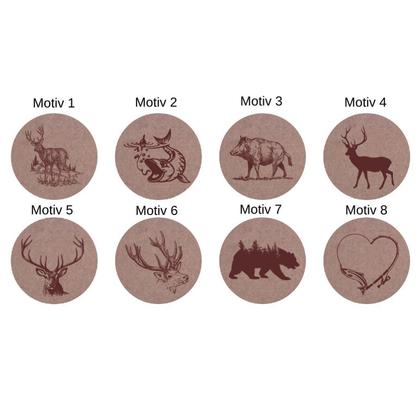 4er Set Filz Untersetzer rund 10cm bedruckt mit verschiedenen Motiven