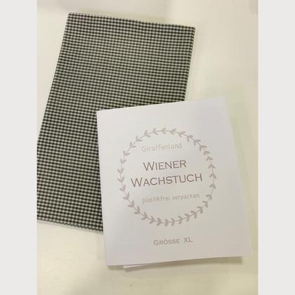 Wiener Wachstuch Gr. XL Karo mini schwarz