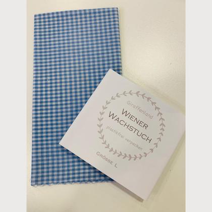 Wiener Wachstuch Gr. L Karo hellblau