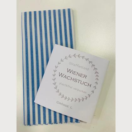 Wiener Wachstuch Gr. L Streifen blau