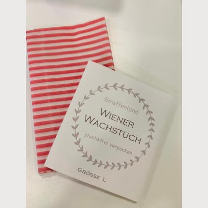 Wiener Wachstuch Gr. L Streifen rot