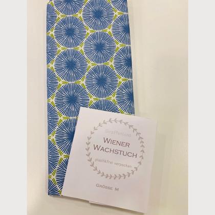 Wiener Wachstuch Gr. M Kreis Muster blau
