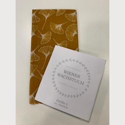 Wiener Wachstuch Gr. L Ginkoblätter gelb