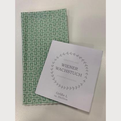 Wiener Wachstuch Gr. L Ornamente grün
