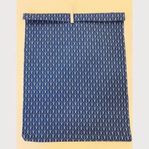 Wiener Wachstuch-Brotbeutel Gr. L Blätter Muster blau