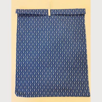 Wiener Wachstuch-Brotbeutel Gr. L Blätter Muster blau