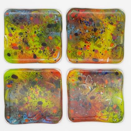 Glas Untersetzer Set