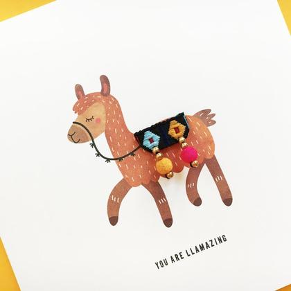 YOU ARE LLAMAZING handgemachte Grußkarte - Image 2