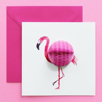 Geburtstagskarte FLAMINGO 3D Grußkarte