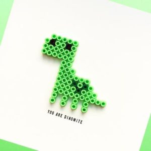 YOU ARE DINOMITE Grußkarte mit Bügelperlen