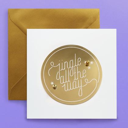 JINGLE ALL THE WAY Weihnachtskarte mit echten Glöckchen - Image 2