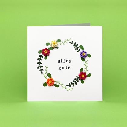 ALLES GUTE handgemachte Grußkarte