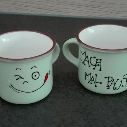 Espressobecher "Pause" hellgrün, Design 2