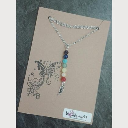 Edelstahlhalskette mit Chakraperlen