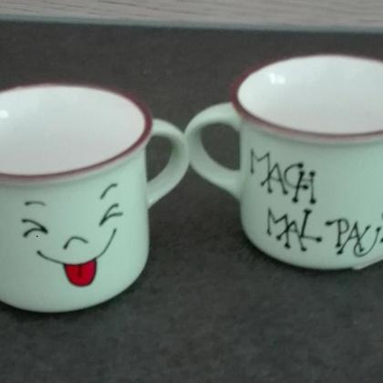 Espressobecher "Pause" hellgrün, Design 1