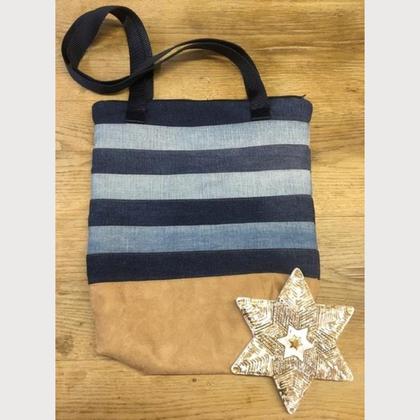 Handtasche aus Jeans & Leder