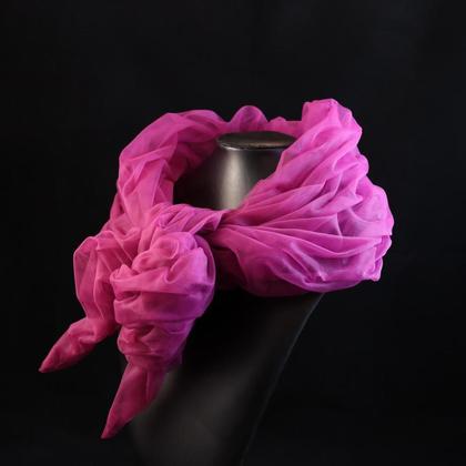 Gesmokter Tüllschal "PINK" - Image 2