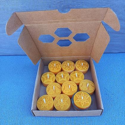 Geschenkset, Bienenwachs Teelichter-Set Weihnachten 12 Stk.