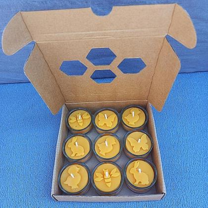 Geschenkset, Bienenwachs Teelichter-Set Ostern 9Stk.