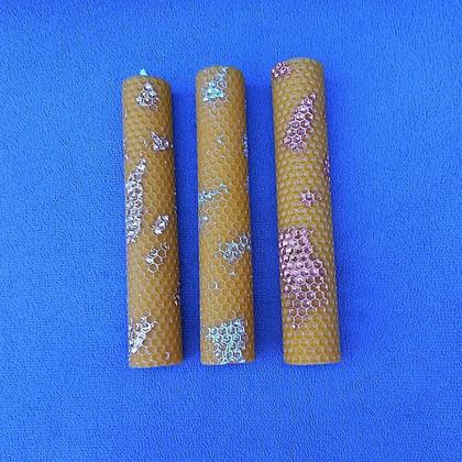 Gerollte Bienenwachskerze 3-Set, Bienenwachskerze - Image 2