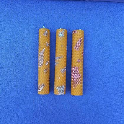 Gerollte Bienenwachskerze 3-Set, Bienenwachskerze