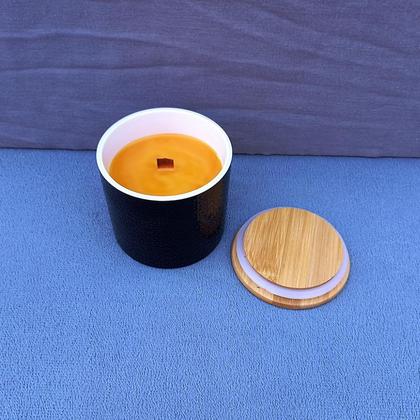 Bienenwachskerze, Kerze in Dose Schwarz