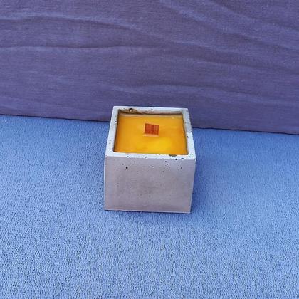 Bienenwachskerze, Kerze in Beton eckig - Image 3