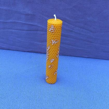 Adventskerzen, Gerollte Bienenwachskerze Gold, 4er-Set