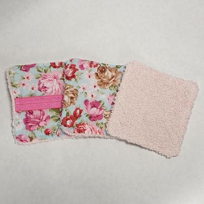 Kosmetikpads Pink, nachhaltig und waschbar, 5 Stück aus Frottee und Baumwolle - Image 2