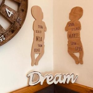 Echtmaß Babysilhouette